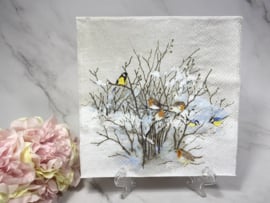 Vogels op takken winter knutsel servet nr HM88