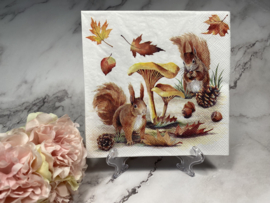 Ambiente 2x eekhoorn Herfst servet nr H95A