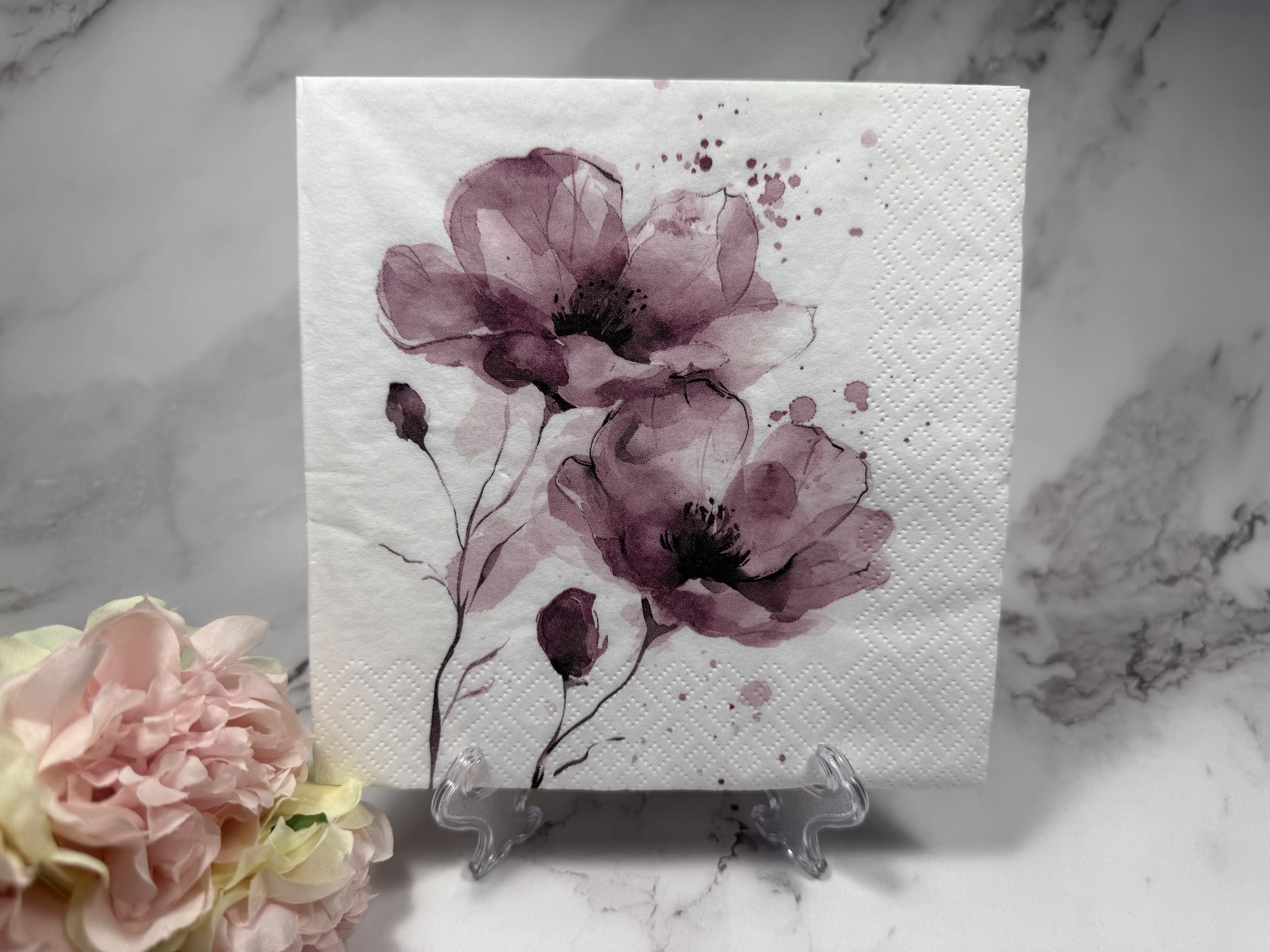 Ti flair burgundy bloem servet nr M189A