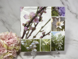 6 verschillende bloemen plaatjes knutsel servet nr H2B