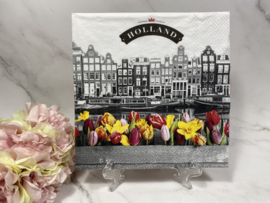 Ambiente Holland grachten en tulpen servet nr M378
