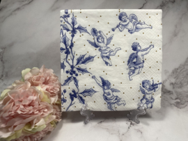 Delfts blauw engeltjes servet nr H706