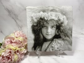 Vintage meisje bloemen haarband knutsel servet nr H22