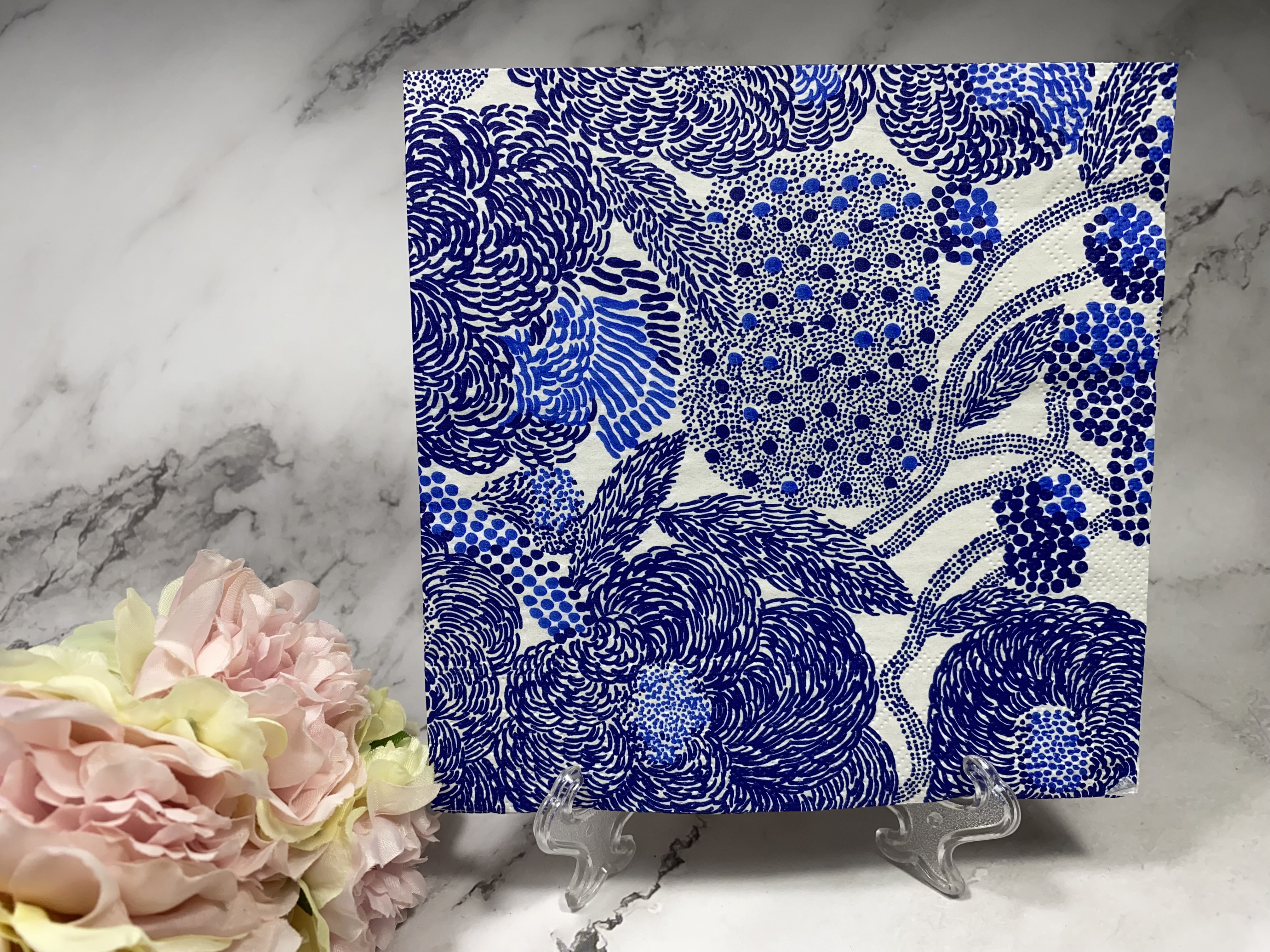IHR Delfts blauw figuren patronen servet nr 049