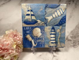 Ambiente blauw zomer servet nr H260