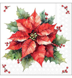 Kerstster rood knutsel  servet  nr KHM23