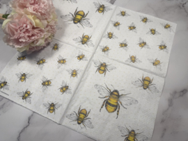 Vliegende bijen  knutsel servet 2x2 afb. nr HM331