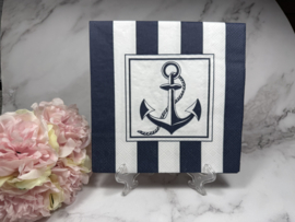 Anker blauw wit knutsel servet nr 230