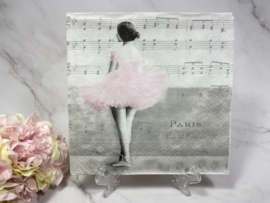 Sagen vintage ballerina / muzieknoten servet nr  H219