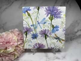 Libelle en bloemen knutsel servet nr 175