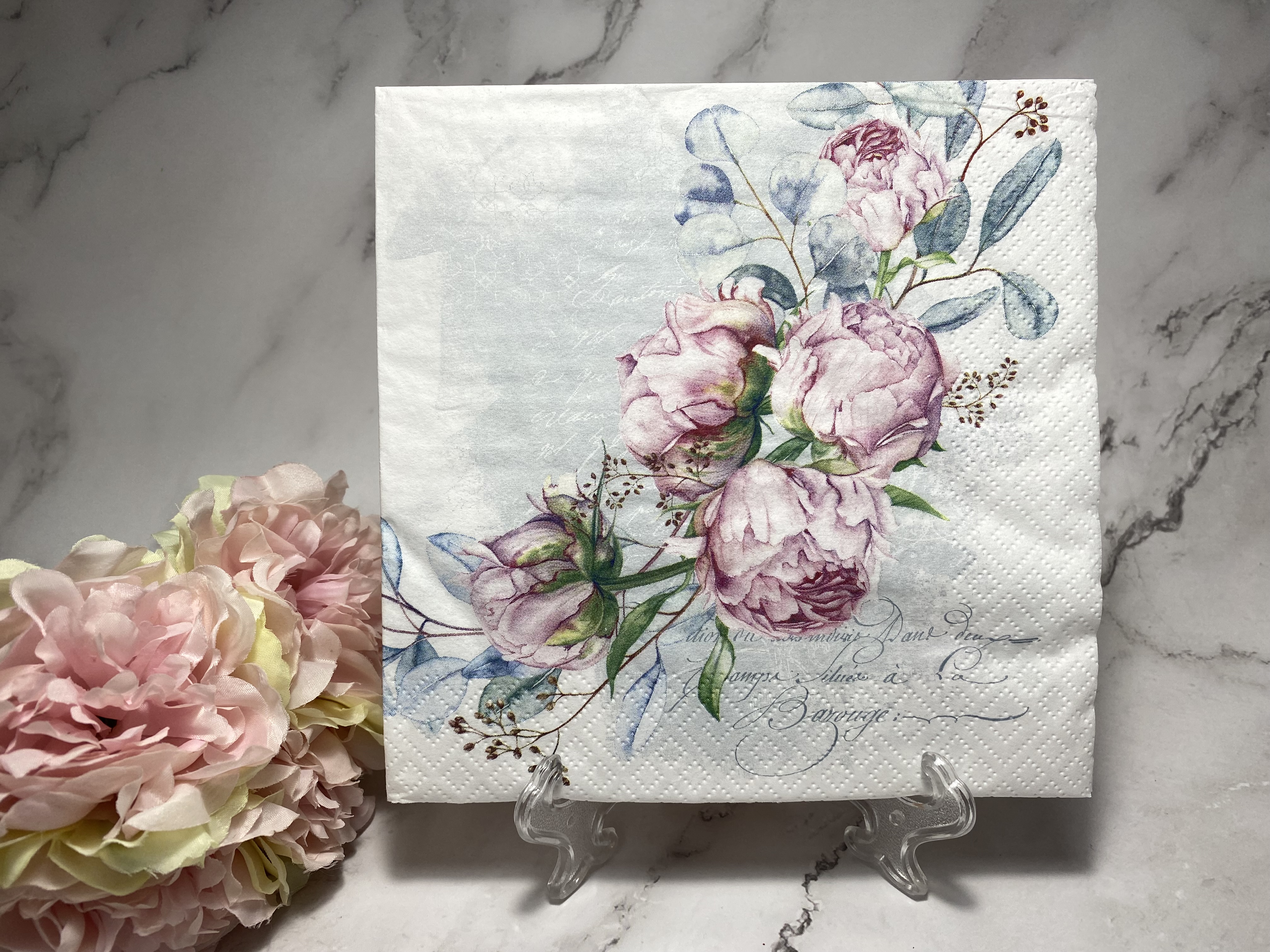 Ti flair roze pioen rozen servet nr 659