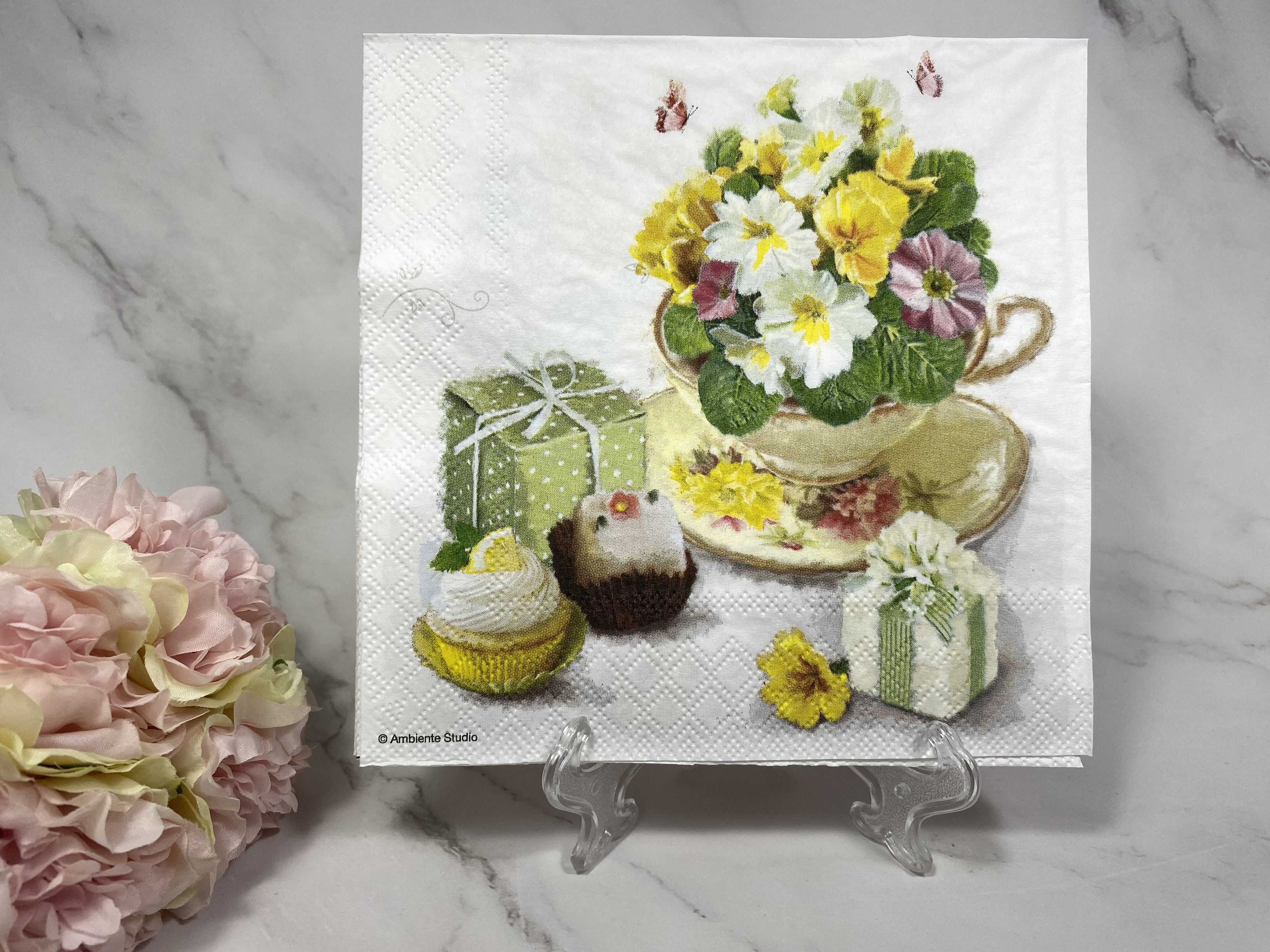 Ambiente bloemen bonbons  servet nr HM51