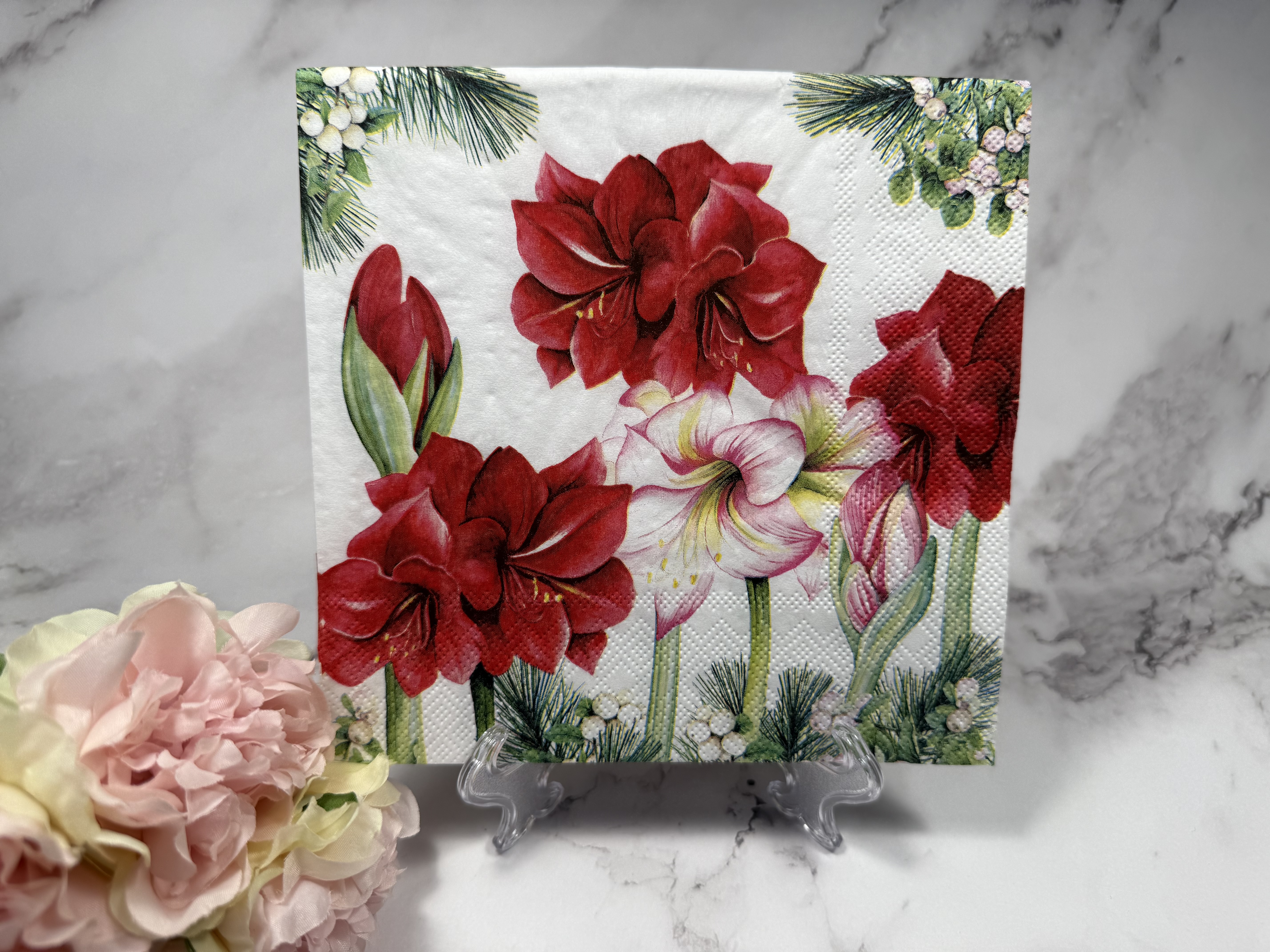 Ambiente Kerst Amaryllis servet KHM6