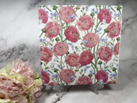 Tete a Tete Roze bloemen servet nr H311