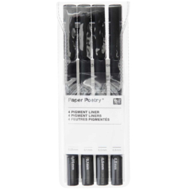 Set van 4 zwarte pigment pennen