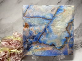 Marble blauw bruin knutsel servet nr HM713