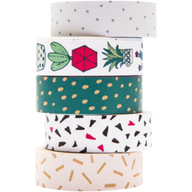 5 delig Washi Tape set plant