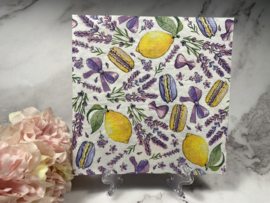 Daisy citroen macarons lavendel servet nr H711