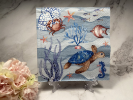 Paper design onderwater dieren servet nr M724