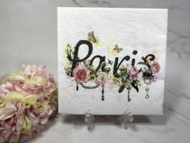 Paris en bloemen knutsel servet nr HM32