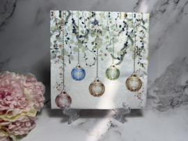 Kerst ballen hangend knutsel servet  nr KHM19