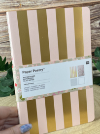 2 notitie boekjes streep en bloemen set A5