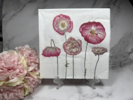 Roze klaprozen knutsel servet nr 657