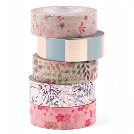 5 delig Washi Tape set bloemen