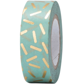 1 rolletje Washi  Tape stracciatella gold