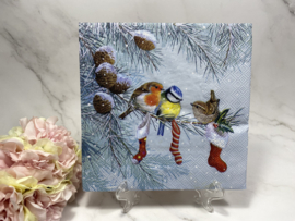 Ambiente Kerst servet vogels nr 433