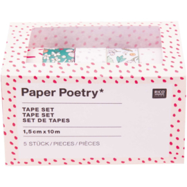 5 delig Washi Tape set bloemen / stippen