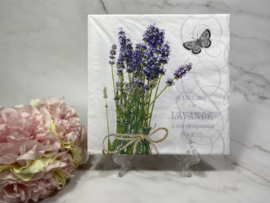Ambiente bosje lavendel en vlinders servet nr M73
