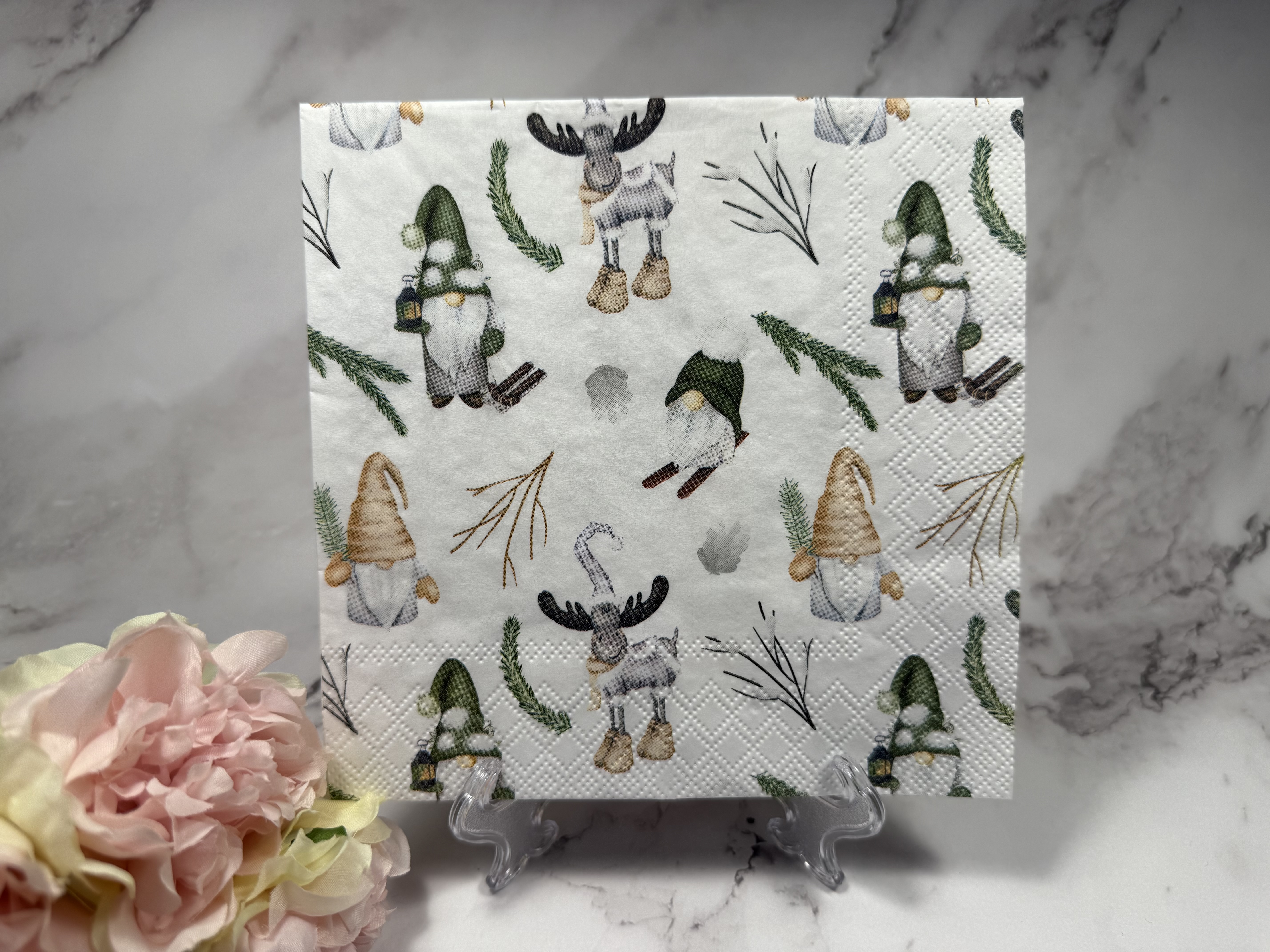 Ambiente verschillende gnome in winter  servet KHM10