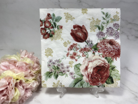 Verschillende bloemen knutsel servet nr W003