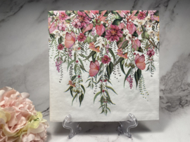PPD Roze bloemen Tiziana servet nr HM41