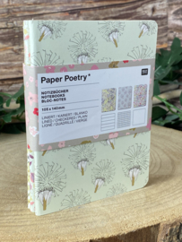 3 notitie boekjes bloemen  set A6