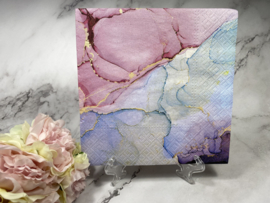 PAW marble roze blauw paars servet nr H373