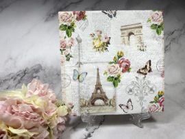 Ambiente Eiffeltoren vlinders en bloemen servet nr 220A