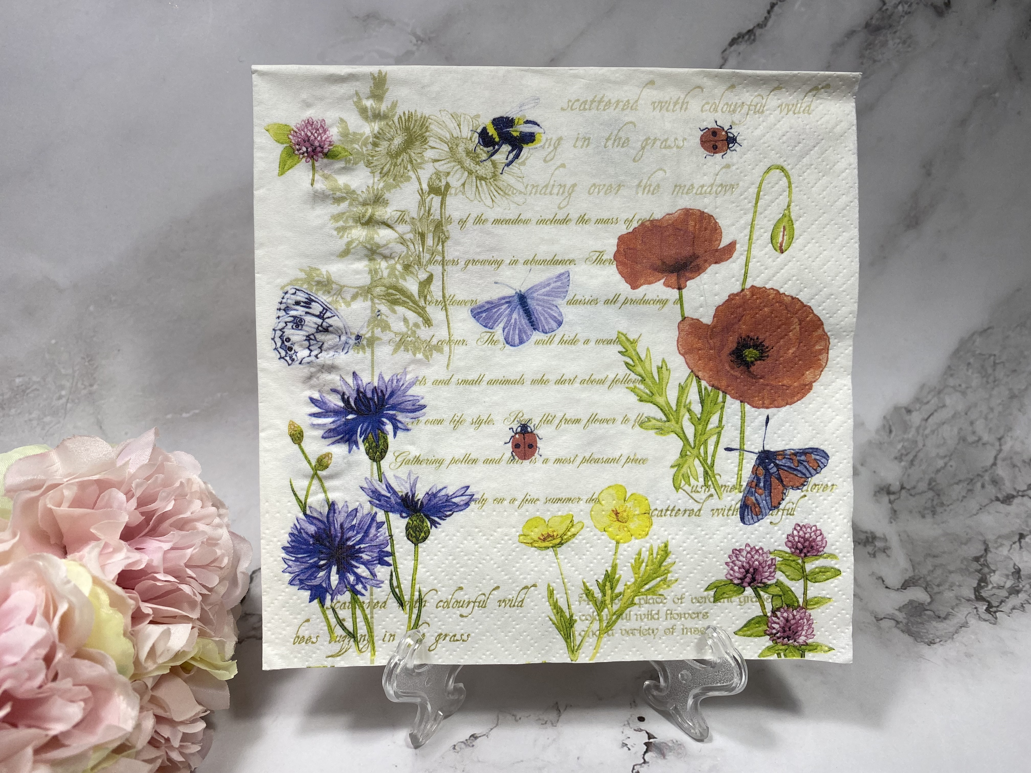 Paw veld bloemen servet nr HM287