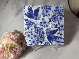 Delfts blauw 2x vogel servet nr 377