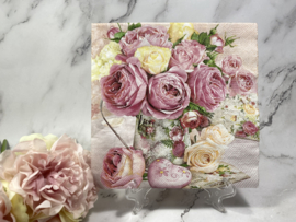 Maki roze rozen in kan servet nr H587