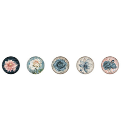 Studio light Vintage bloem stickers op rol 100 pcs