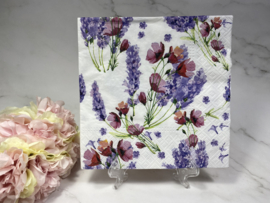 Lavendel en klaprozen knutsel servet nr HM013