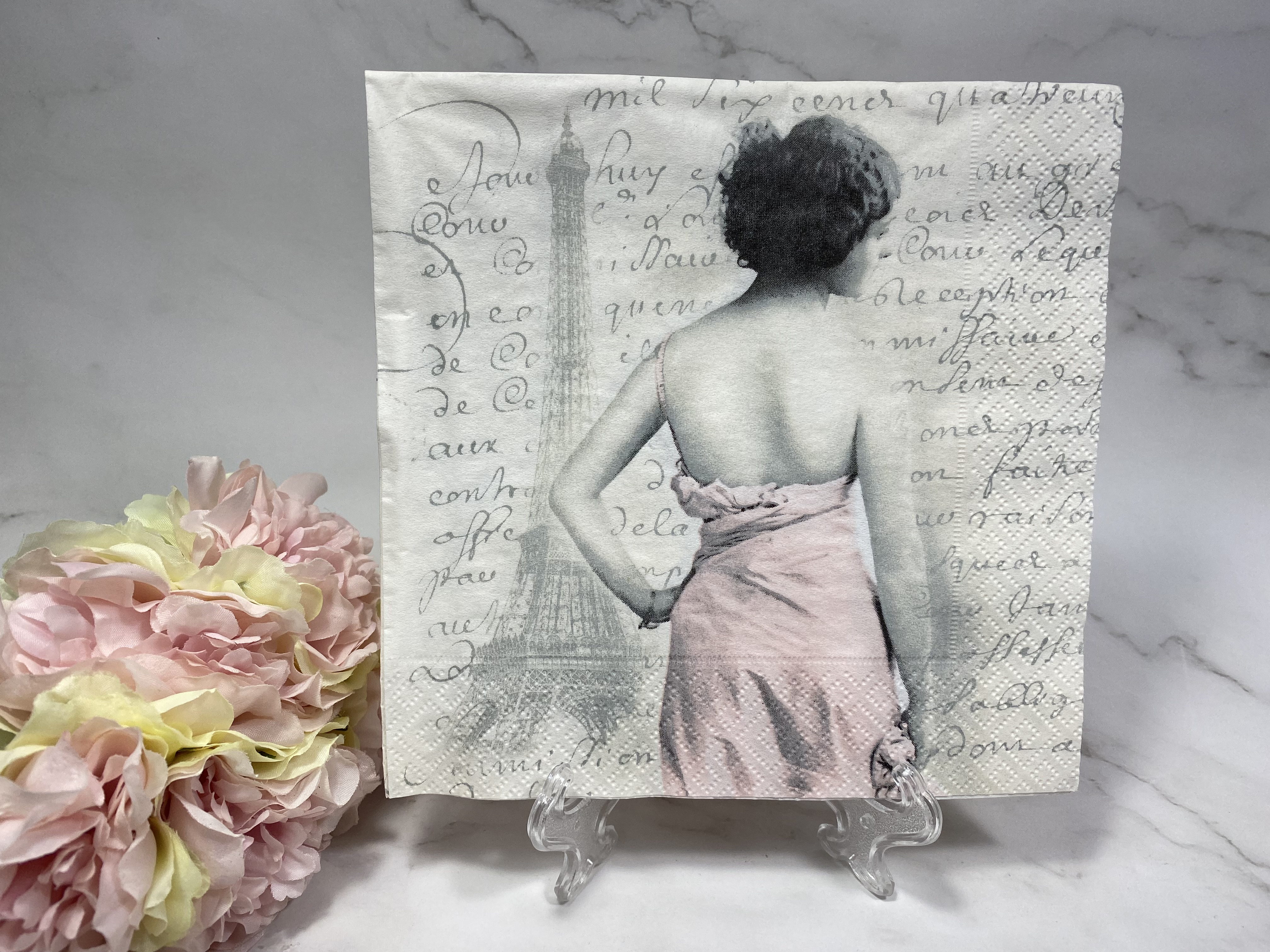 Sagen vintage vrouw eiffeltoren servet nr  HM225
