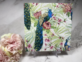 Paper en design pauwen tropische bloemen  servet H501