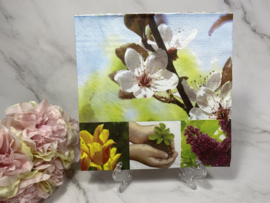 4 verschillende bloemen plaatjes knutsel servet nr H14B