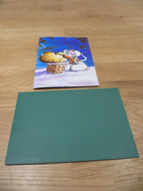 Diddl Kerstkaart met enveloppe : Hier komen hele lieve wonderwensen