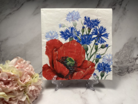 IHR grote klaproos en korenbloemen servet nr M729