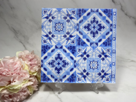 Ambiente Delfts blauw tegel servet 2x2 afb. nr H480