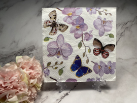 Vlinders en orchidee servet nr H605